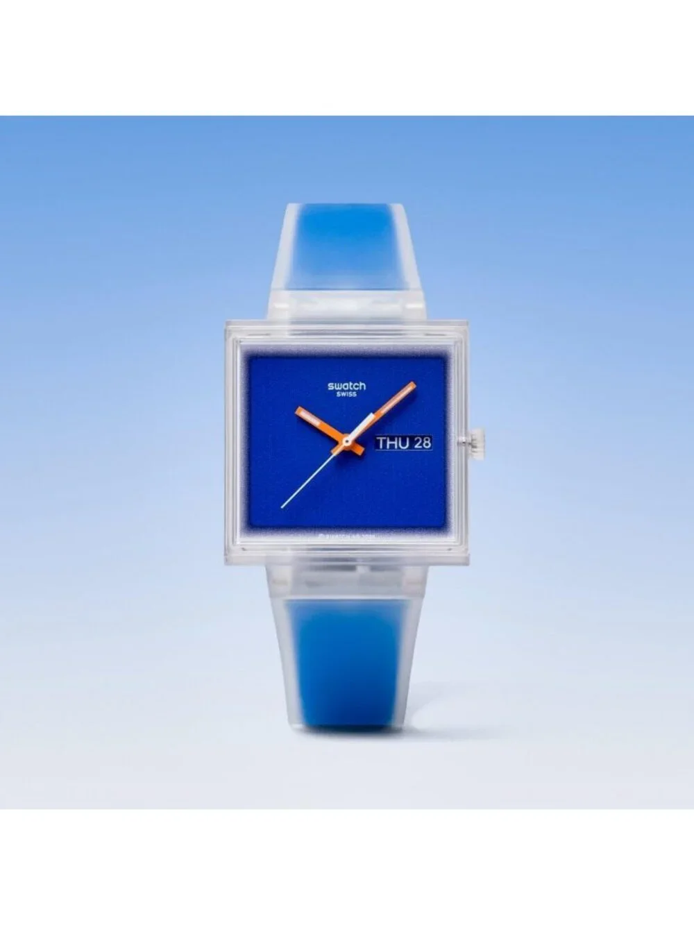Unisex Blue Casual Watch Bio-sourced Quartz Square Analog Stylish Wrist Watch